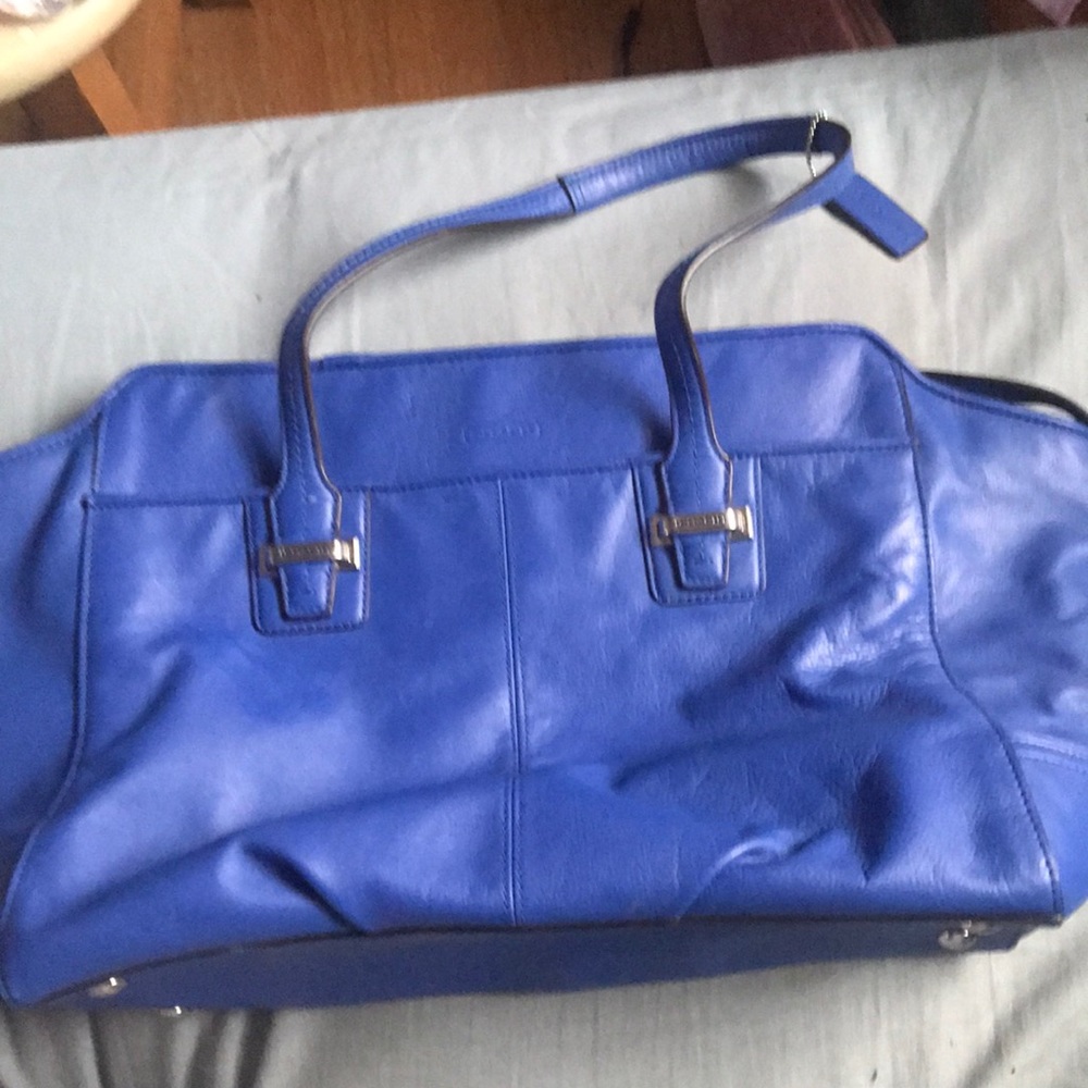 All leather royal blue Coach bag! Great condition